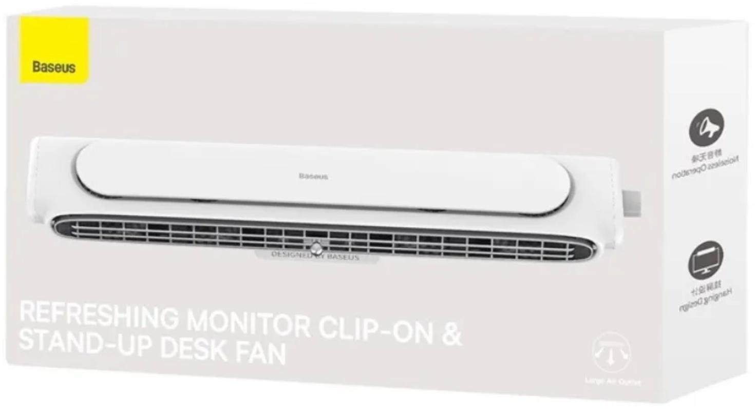 Настольный вентилятор Baseus Refreshing Monitor C lip-On & Stand-Up Desk Fan, белый