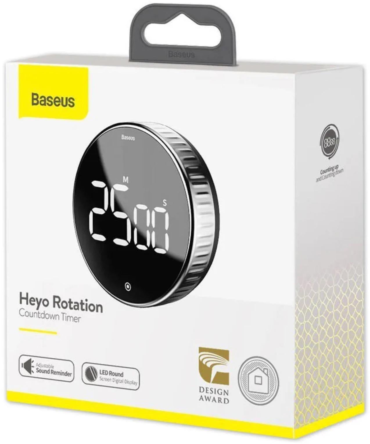 Таймер Baseus Heyo Rotation Countdown Timer, от 3ААА не в компл, чёрный