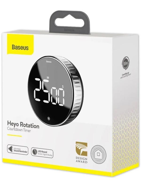 Таймер Baseus Heyo Rotation Countdown Timer, от 3ААА не в компл, чёрный