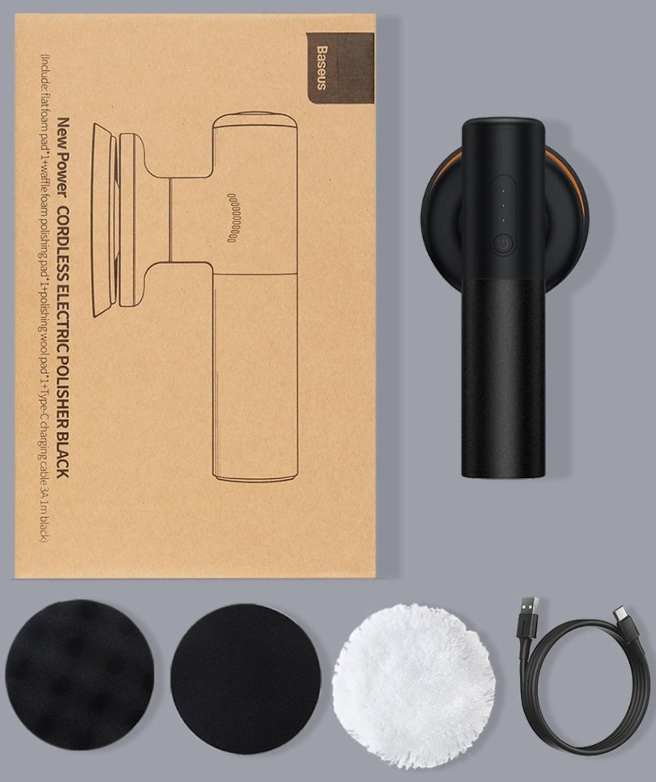 Полировальная машинка Baseus New Power Cordless Electric Polisher, 30Вт, 4000мА/ч, чёрный