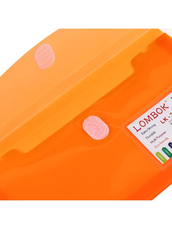 Папка-конверт на липучке А65, 180 мкр, с расширением, карман для визиток, МИКС