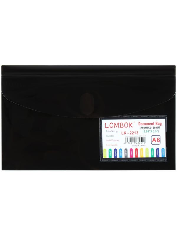 Папка-конверт на липучке А65, 180 мкр, с расширением, карман для визиток, МИКС