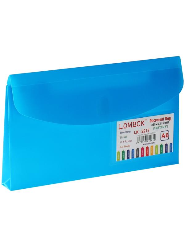 Папка-конверт на липучке А65, 180 мкр, с расширением, карман для визиток, МИКС