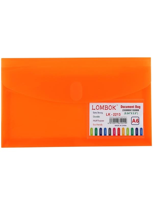 Папка-конверт на липучке А65, 180 мкр, с расширением, карман для визиток, МИКС