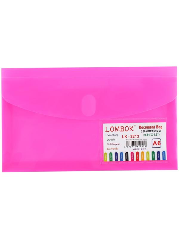 Папка-конверт на липучке А65, 180 мкр, с расширением, карман для визиток, МИКС