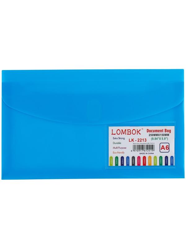 Папка-конверт на липучке А65, 180 мкр, с расширением, карман для визиток, МИКС