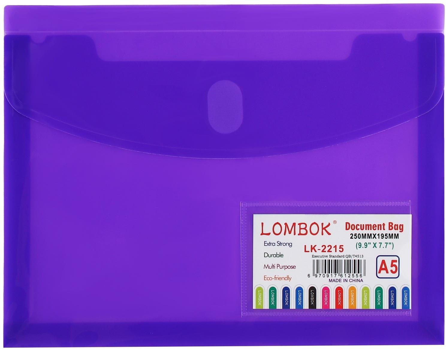 Папка-конверт на липучке А5, 180 мкр, с расширением, карман для визиток, МИКС