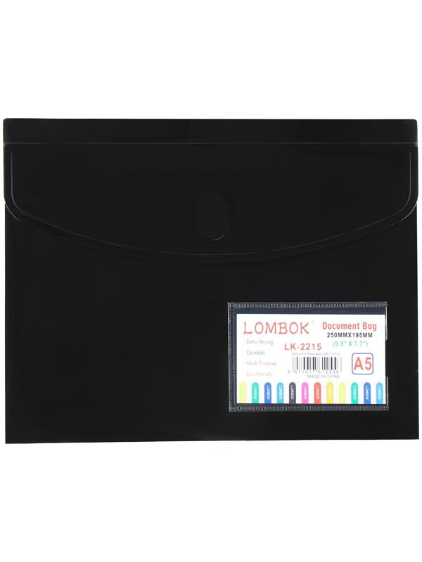 Папка-конверт на липучке А5, 180 мкр, с расширением, карман для визиток, МИКС