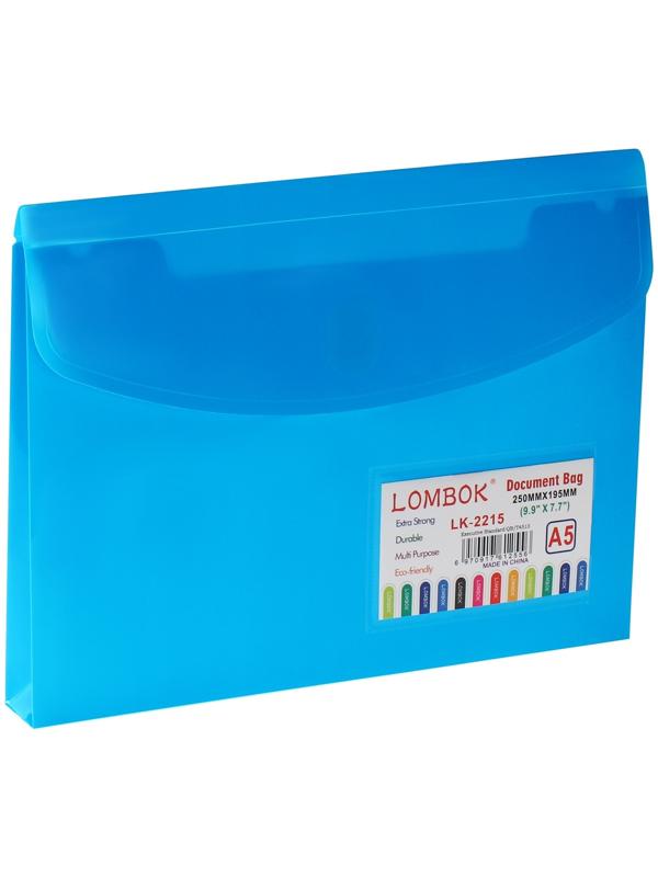 Папка-конверт на липучке А5, 180 мкр, с расширением, карман для визиток, МИКС