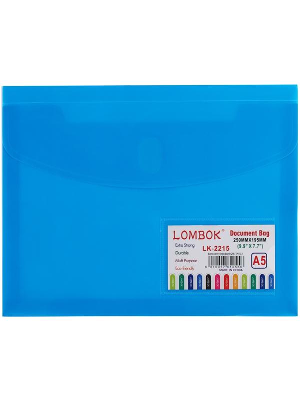 Папка-конверт на липучке А5, 180 мкр, с расширением, карман для визиток, МИКС