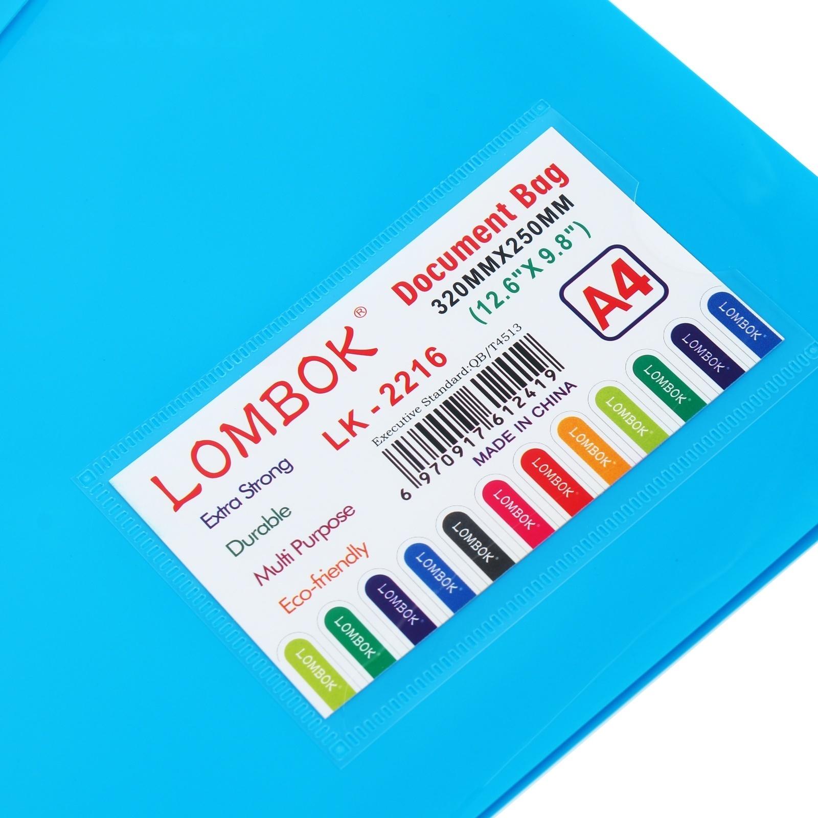 Папка-конверт на липучке А4, 180 мкр, с расширением, карман для визиток, МИКС