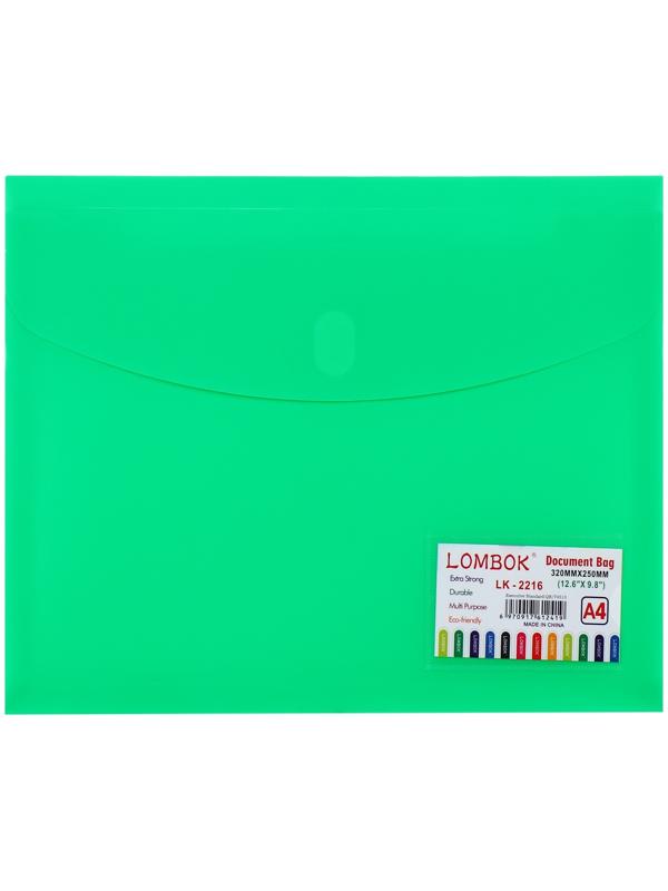 Папка-конверт на липучке А4, 180 мкр, с расширением, карман для визиток, МИКС