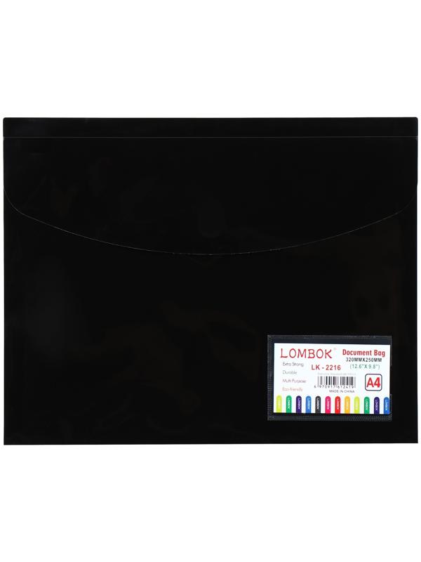 Папка-конверт на липучке А4, 180 мкр, с расширением, карман для визиток, МИКС