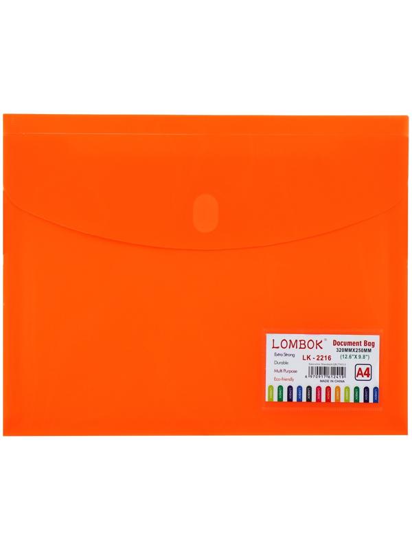 Папка-конверт на липучке А4, 180 мкр, с расширением, карман для визиток, МИКС