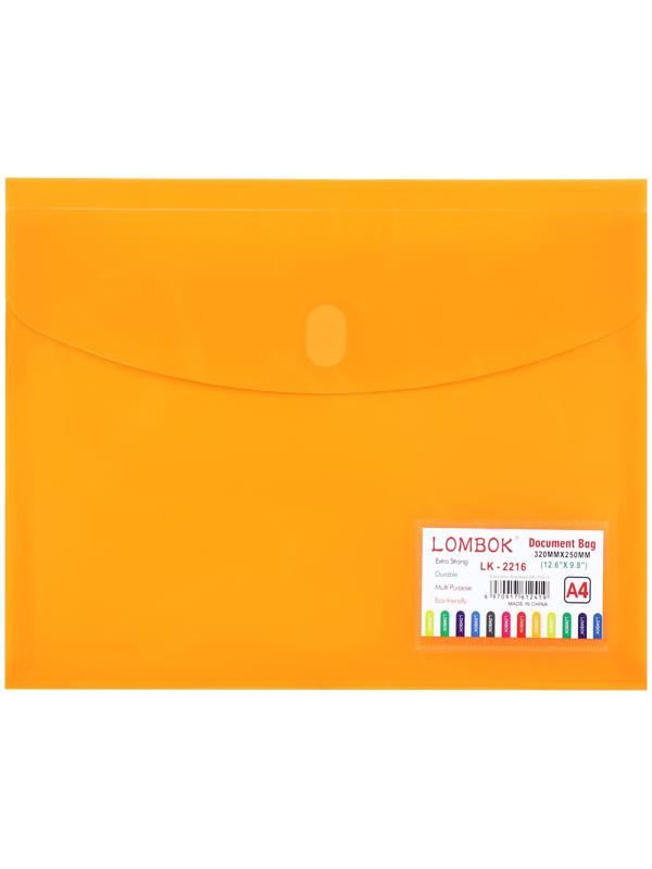 Папка-конверт на липучке А4, 180 мкр, с расширением, карман для визиток, МИКС