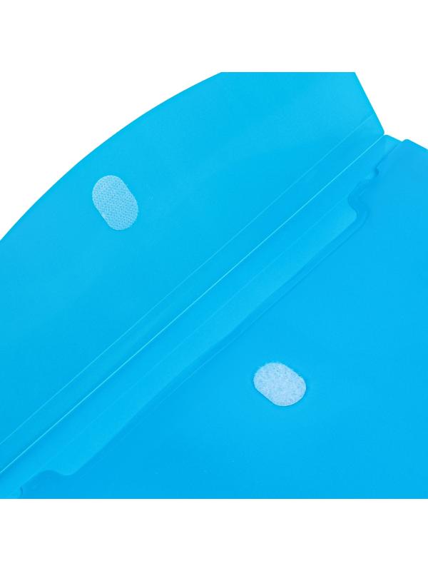 Папка-конверт на липучке А4, 180 мкр, с расширением, карман для визиток, МИКС