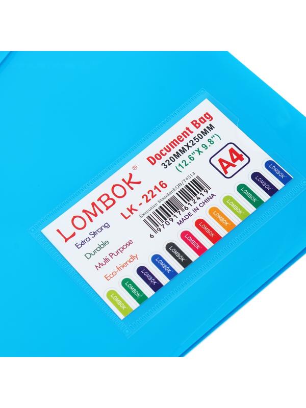 Папка-конверт на липучке А4, 180 мкр, с расширением, карман для визиток, МИКС