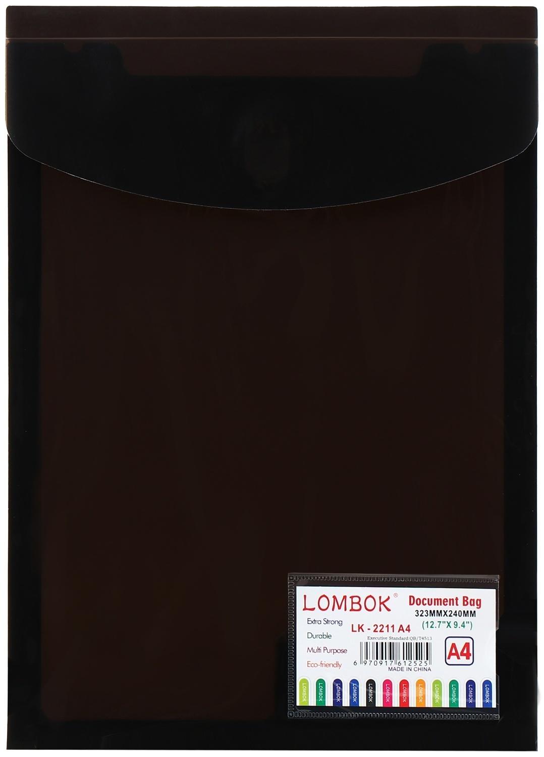 Папка-конверт на кнопке А4, 500 мкр, с расширением, вертикальная, карман для визиток, МИКС