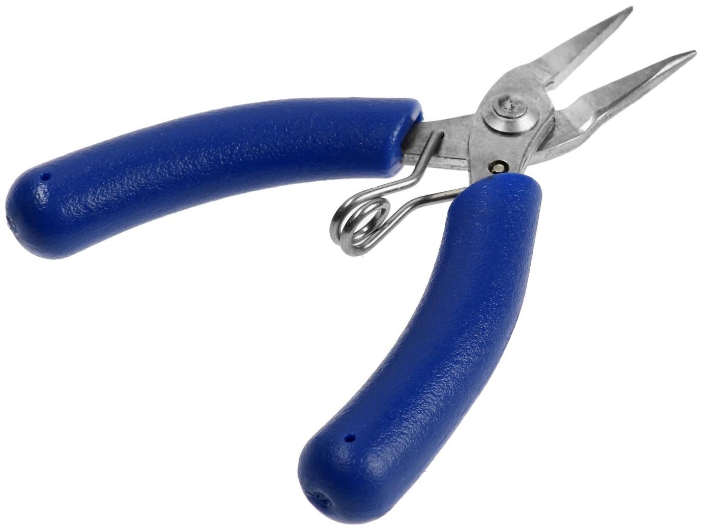 Длинногубцы ТУНДРА mini, нержавеющая сталь 40Х13, противоскользящие рукоятки, 90 мм