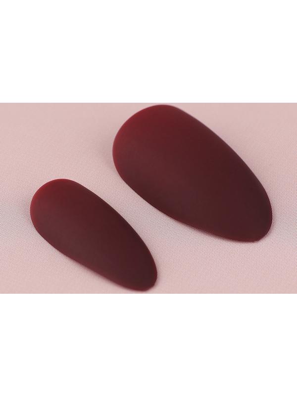 Накладные ногти «Бордо», 24 шт, клеевые пластины, форма миндаль, цвет матовый бордовый