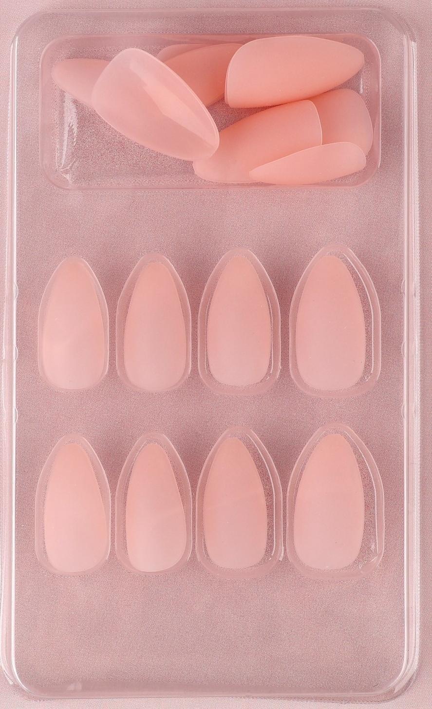 Накладные ногти «Естественные», 24 шт, клеевые пластины, форма миндаль, цвет матовый светло-бежевый