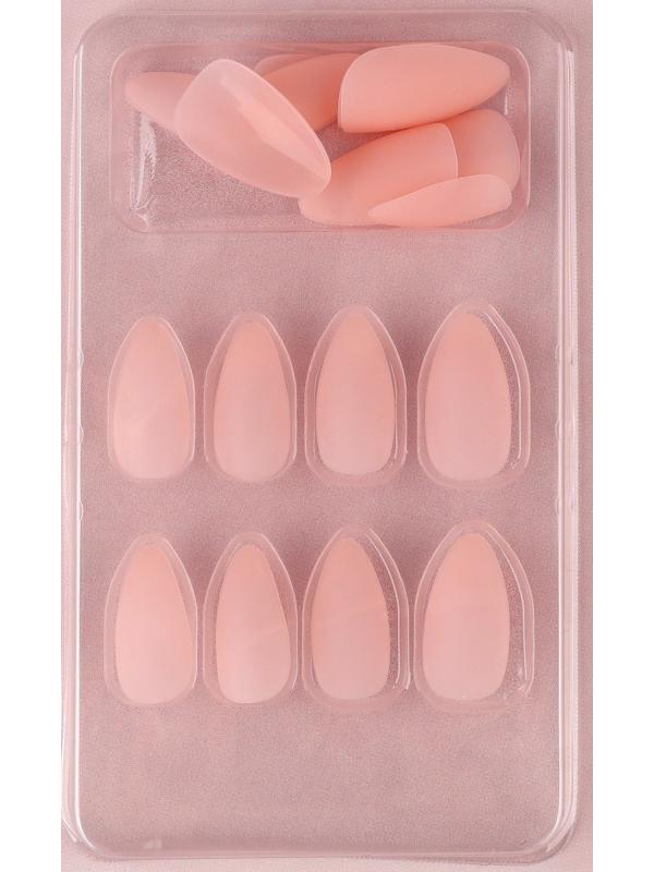Накладные ногти «Естественные», 24 шт, клеевые пластины, форма миндаль, цвет матовый светло-бежевый