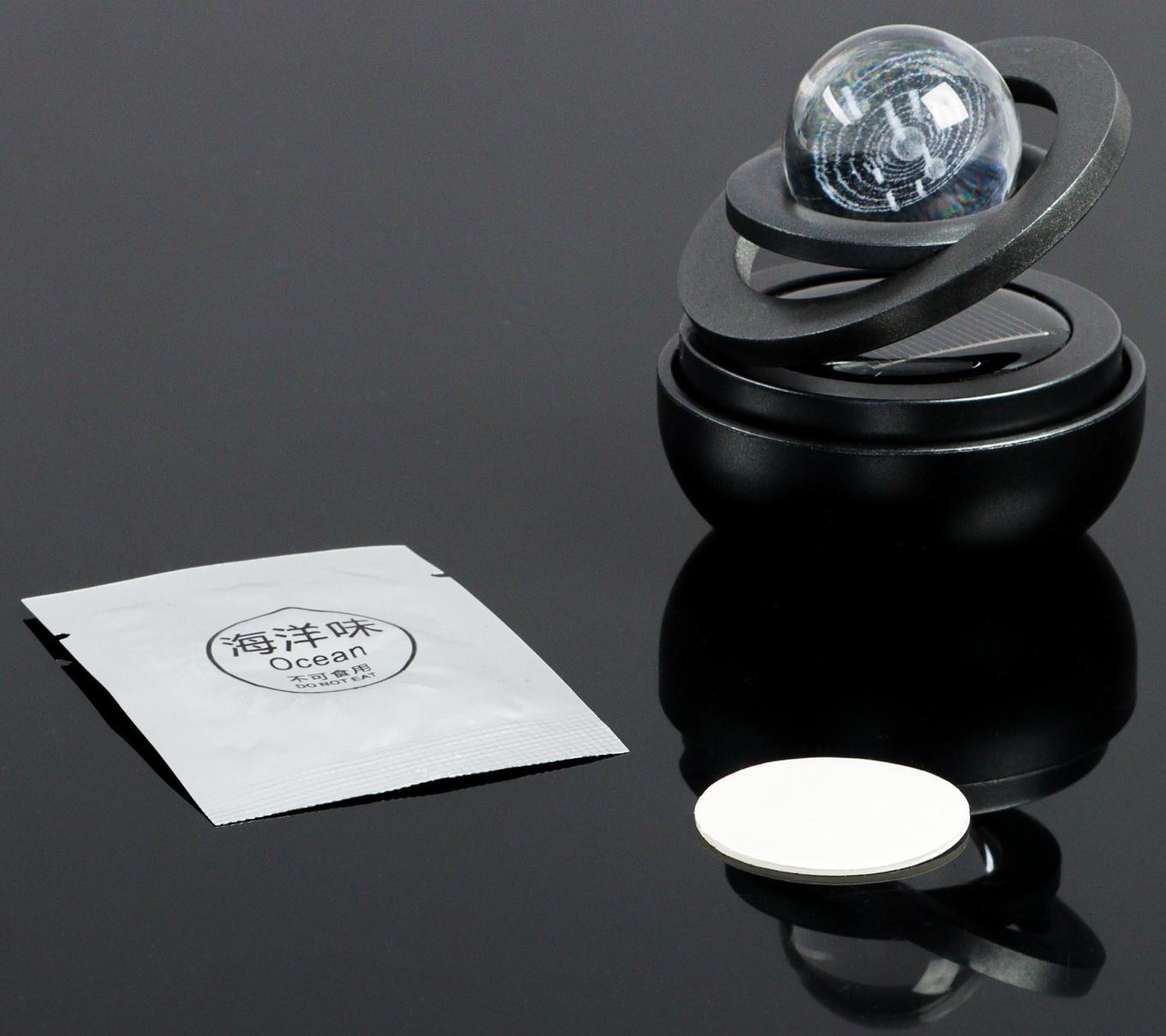 Аксессуар на панель с ароматизатором, гравитационные кольца, вращается от солнца, планета, черный