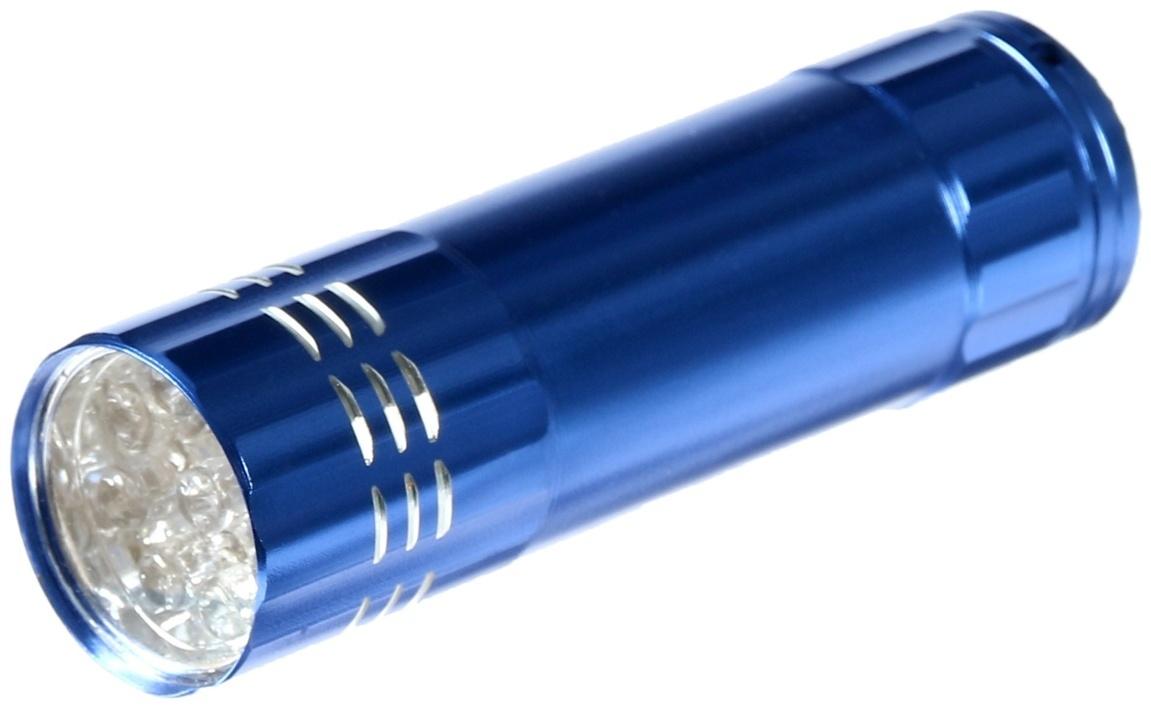 Фонарик ультрафиолетовый LUF-04, UV/LED, 9 Вт, 9 диодов, от батареек (не в комплекте), голубая