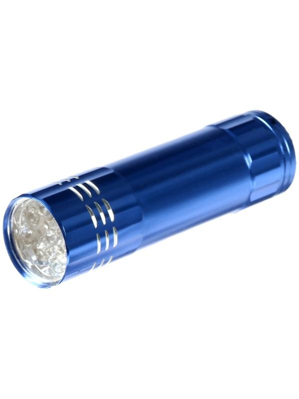 Фонарик ультрафиолетовый LUF-04, UV/LED, 9 Вт, 9 диодов, от батареек (не в комплекте), голубая