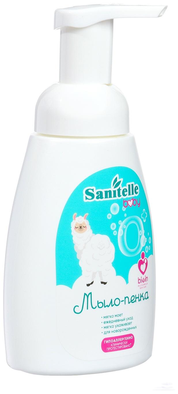 Детское мыло-пенка Sanitelle с экстрактом корня мыльнянки, 250мл