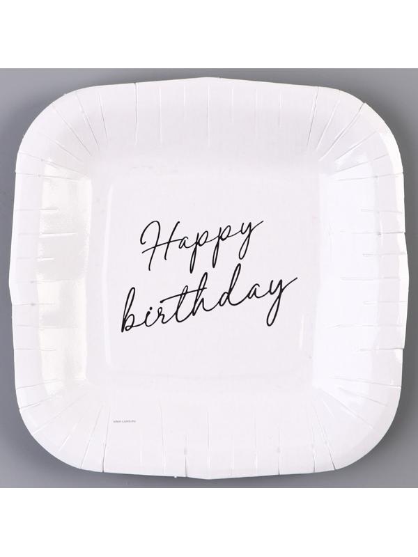 Тарелка бумажная квадратная 