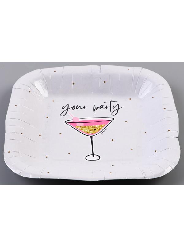 Тарелка бумажная квадратная 