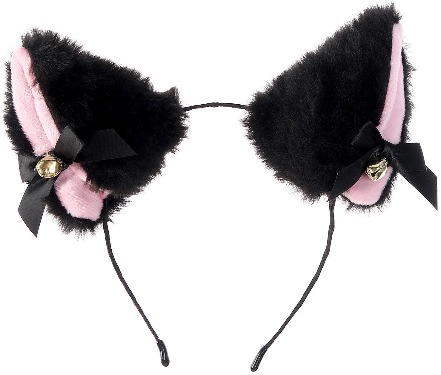 Карнавальный ободок «Ушки аниме», цвет чёрный