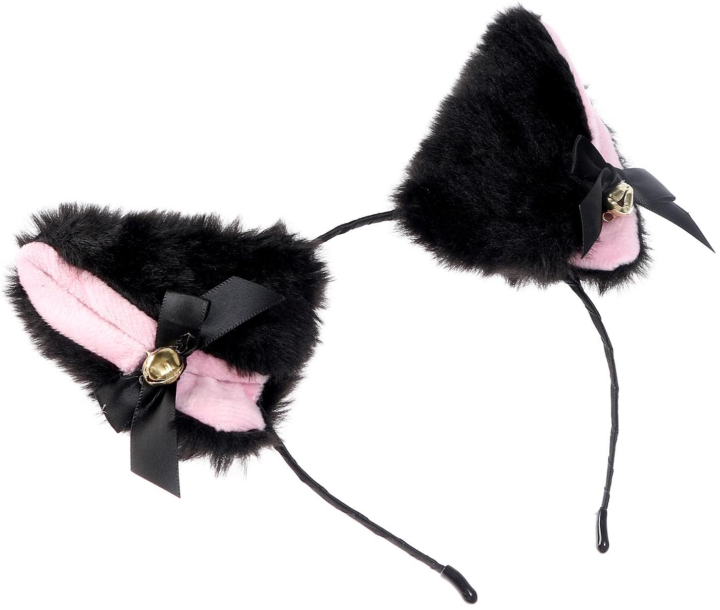 Карнавальный ободок «Ушки аниме», цвет чёрный