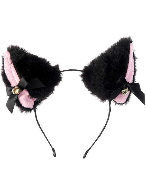 Карнавальный ободок «Ушки аниме», цвет чёрный