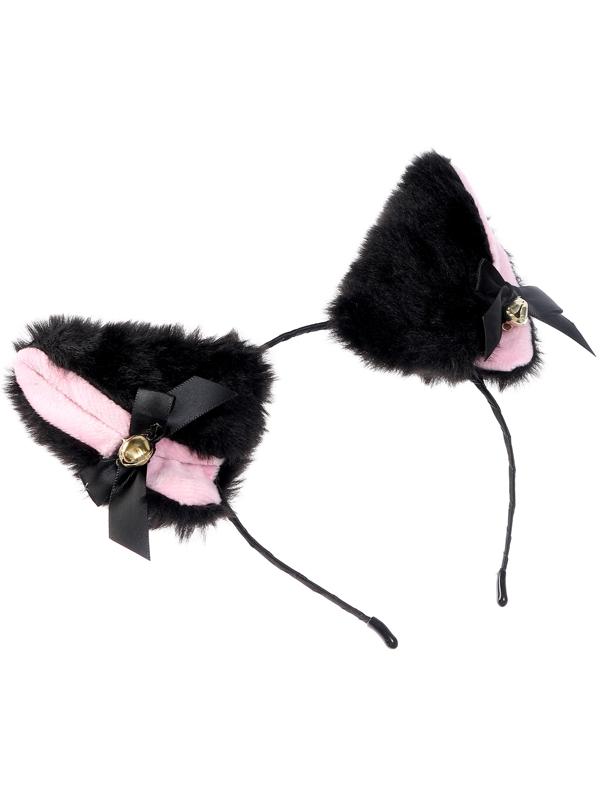 Карнавальный ободок «Ушки аниме», цвет чёрный