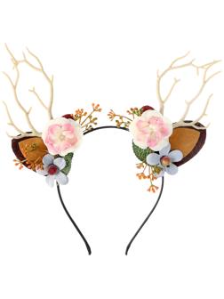 Карнавальный ободок «Ушки с цветами»