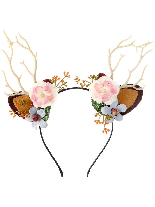 Карнавальный ободок «Ушки с цветами»