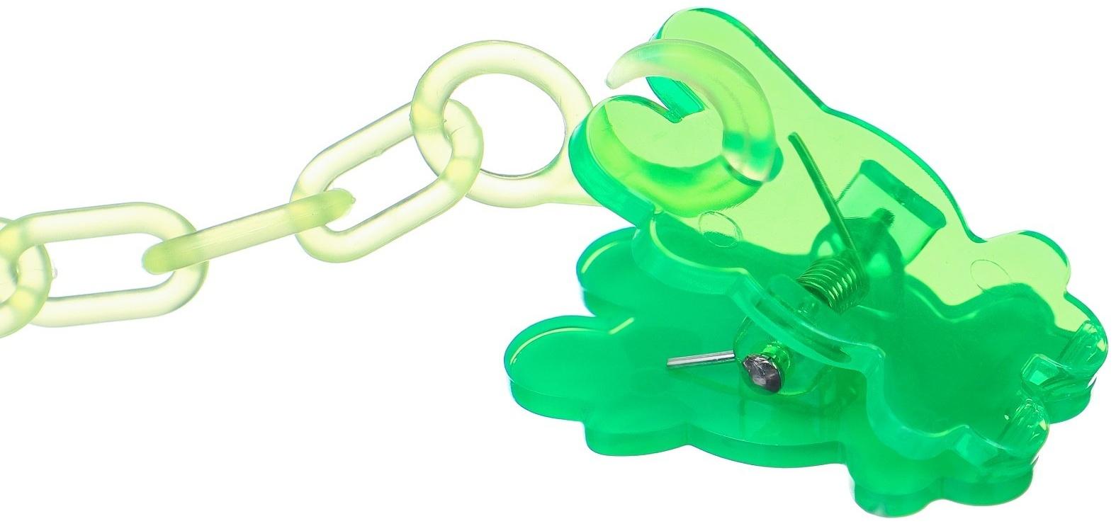 Набор Соска - пустышка с держателем, SL, КЛ +6 мес., с колпачком «Бабочка», зеленый