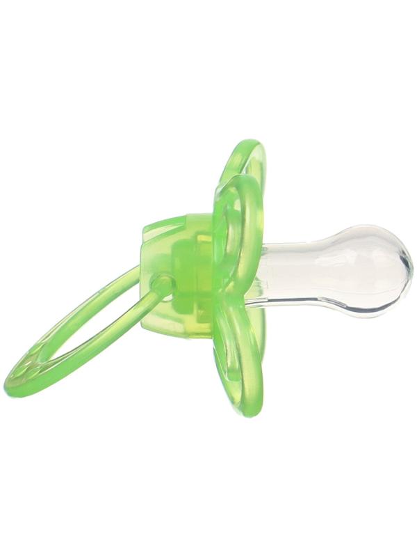 Набор Соска - пустышка с держателем, SL, КЛ +6 мес., с колпачком «Бабочка», зеленый