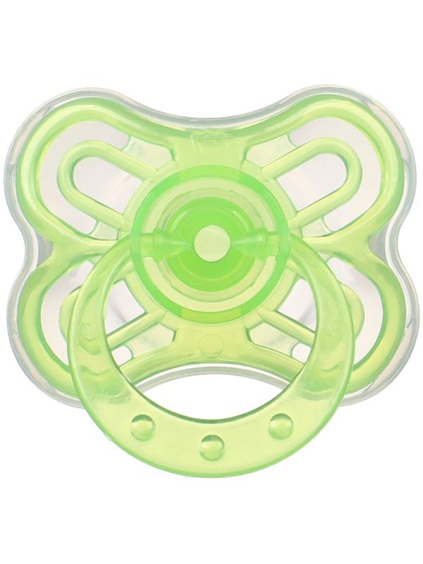 Набор Соска - пустышка с держателем, SL, КЛ +6 мес., с колпачком «Бабочка», зеленый