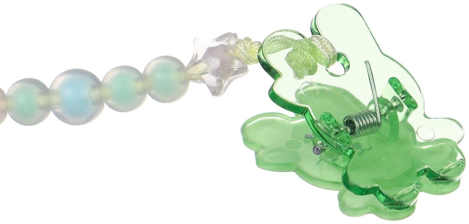 Набор Соска - пустышка с держателем, SL, ОРТД +12 мес., с колпачком «Зайка», зеленый