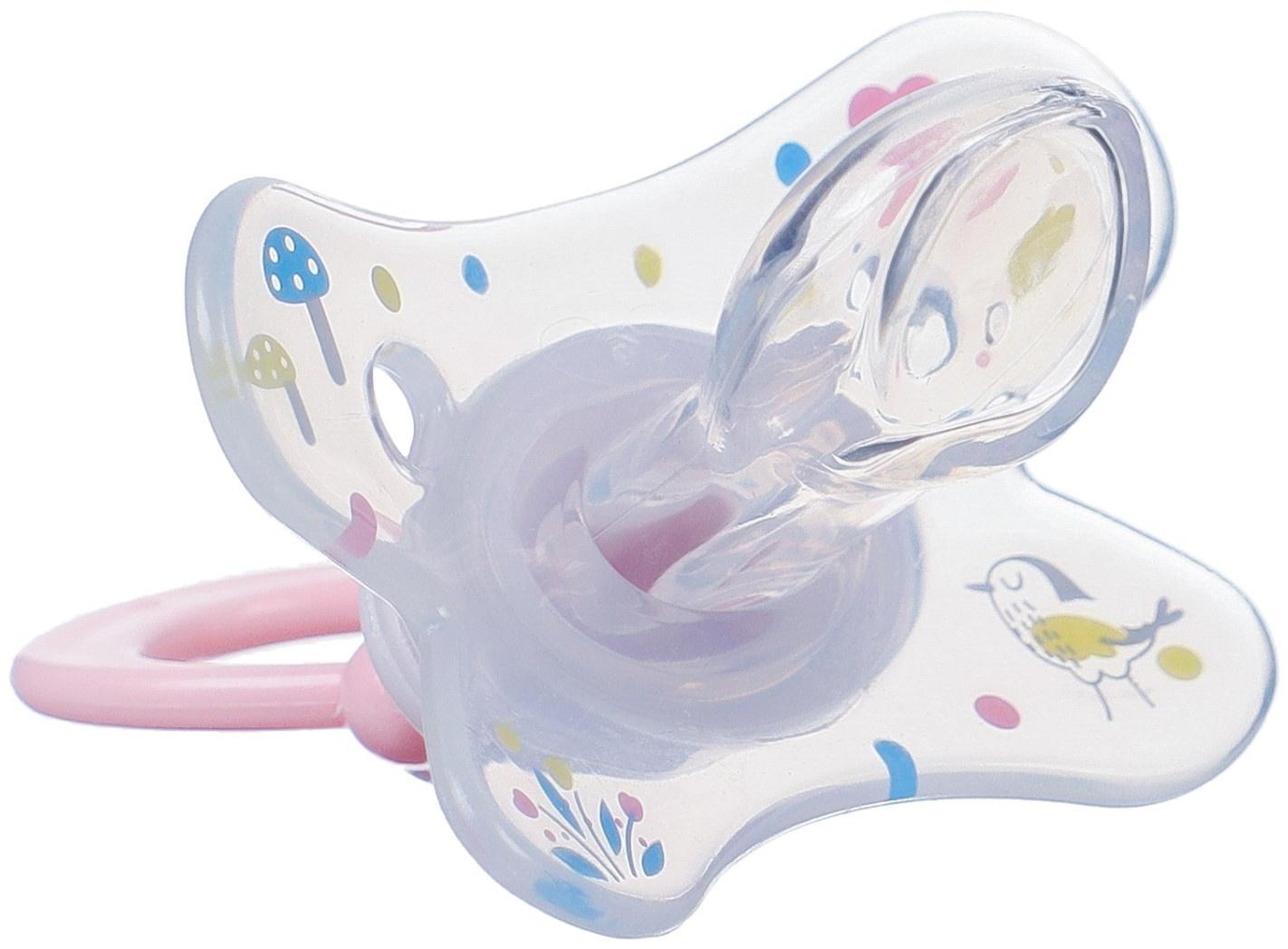 Соска - пустышка, SL, ОРТД +12мес., с колпачком «Зайка», розовый