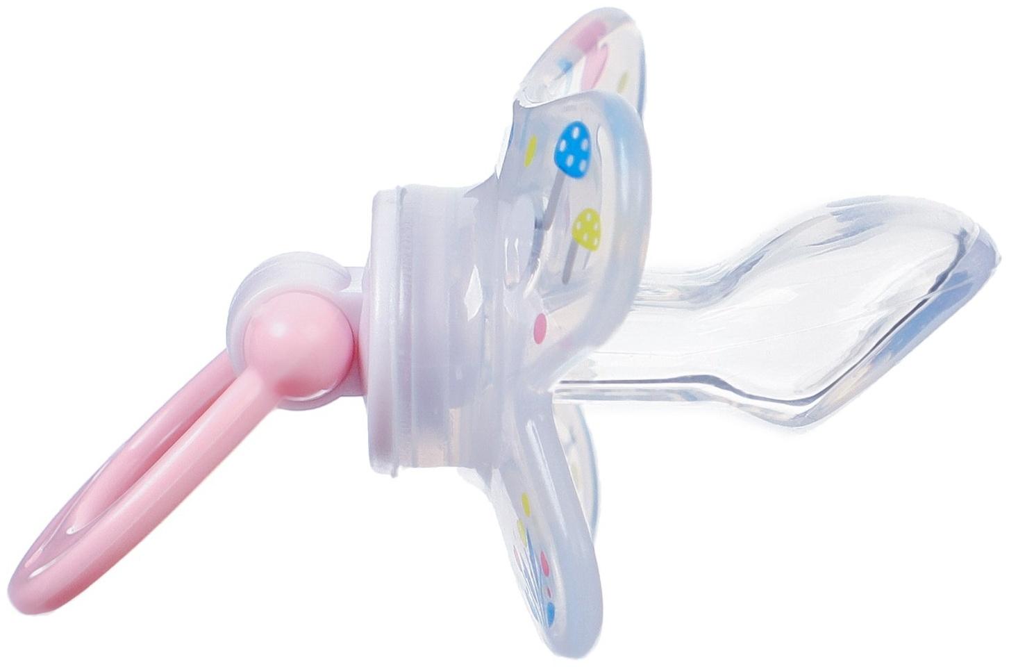 Соска - пустышка, SL, ОРТД +12мес., с колпачком «Зайка», розовый