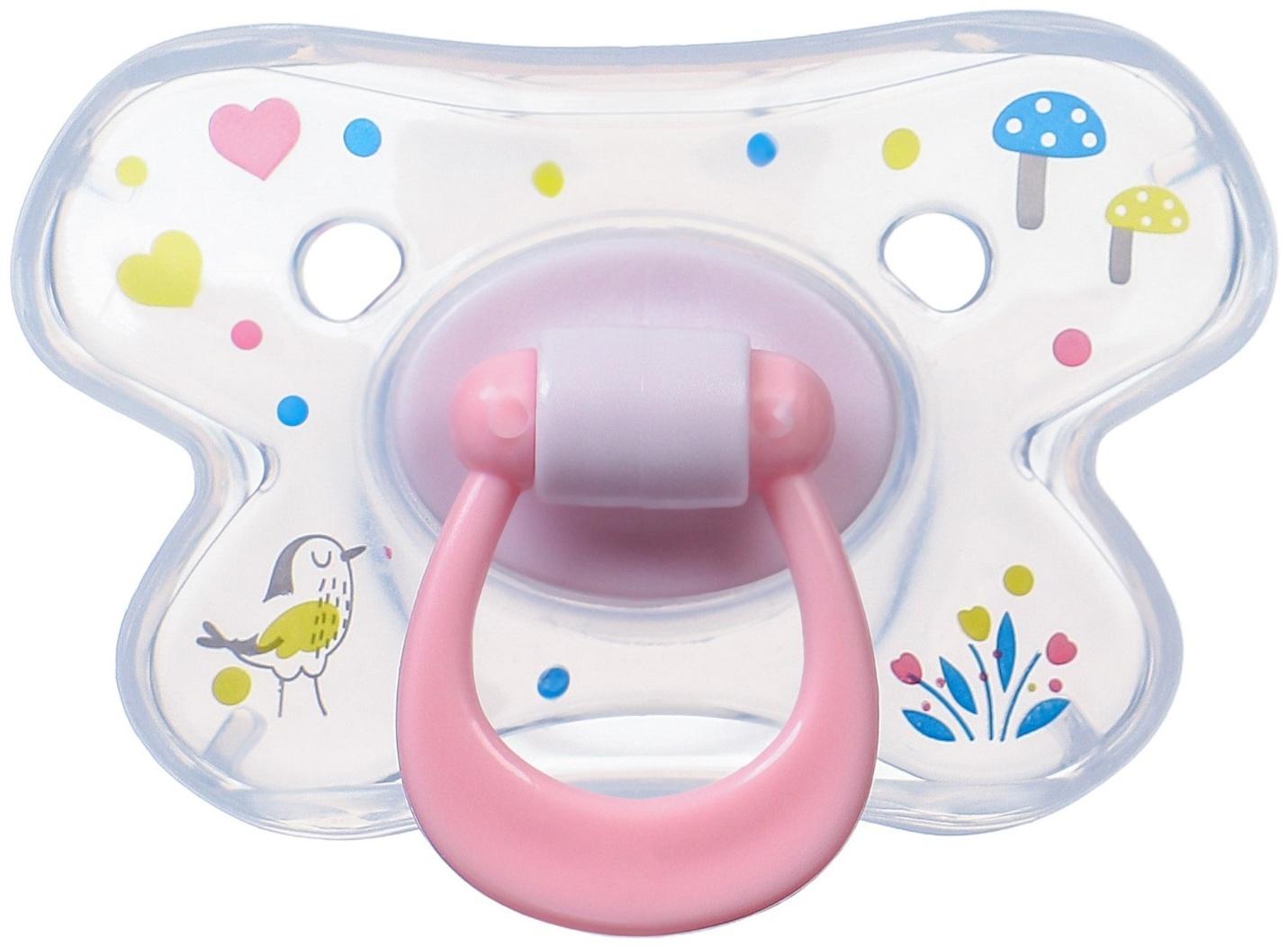 Соска - пустышка, SL, ОРТД +12мес., с колпачком «Зайка», розовый