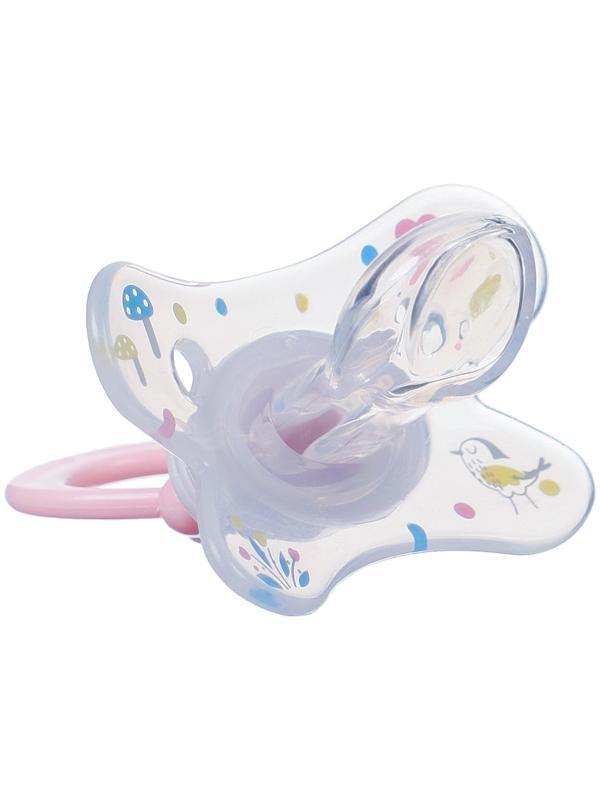 Соска - пустышка, SL, ОРТД +12мес., с колпачком «Зайка», розовый