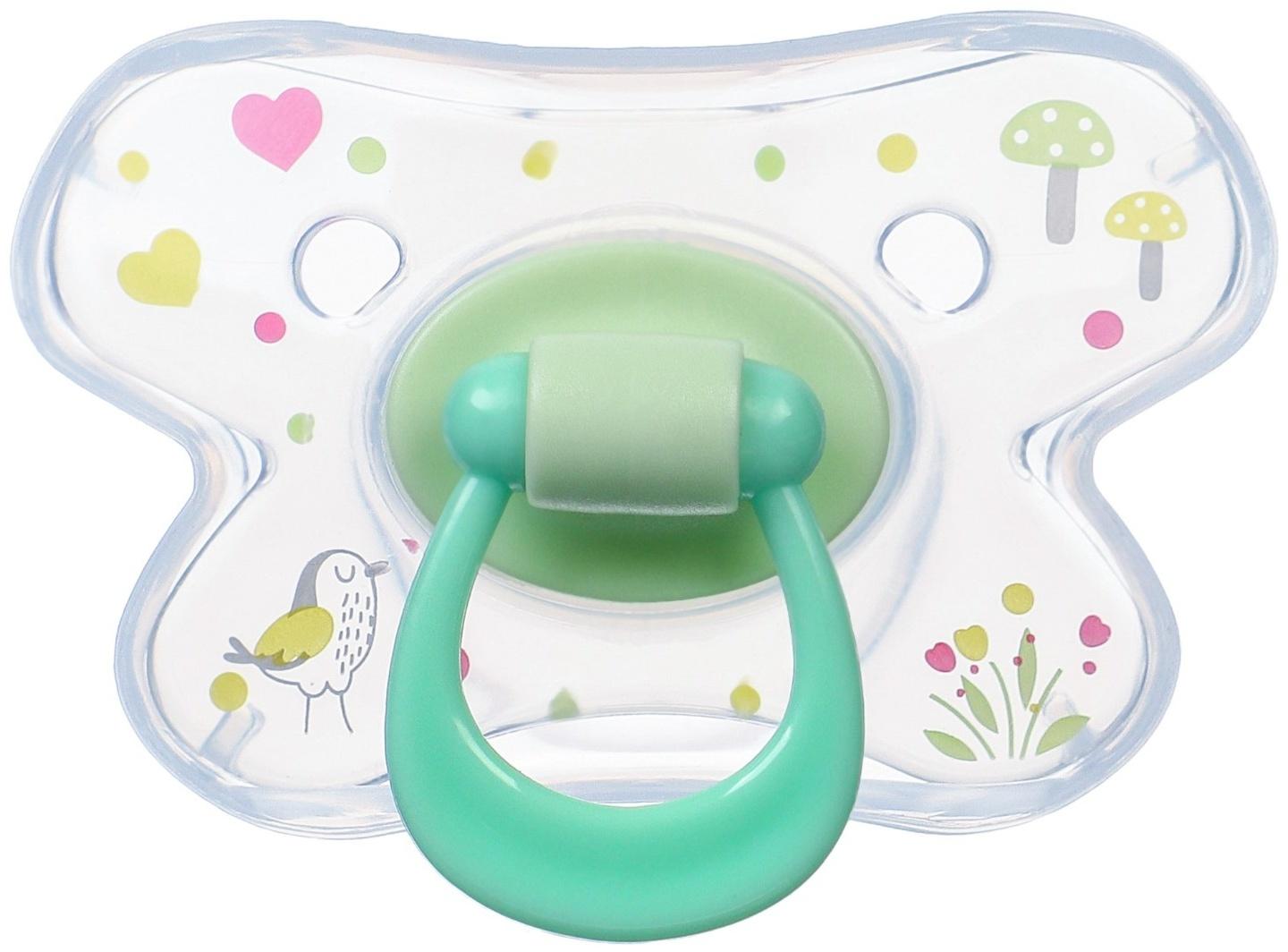 Соска - пустышка, SL, ОРТД +12мес., с колпачком «Зайка», зеленый