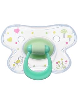 Соска - пустышка, SL, ОРТД +12мес., с колпачком «Зайка», зеленый