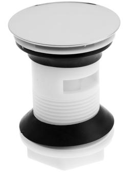 Донный клапан ZEIN BP4, корпус пластик, большая кнопка, нержавеющая сталь, с переливом