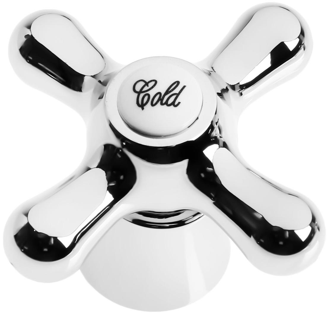 Маховик для смесителя ZEIN Z005, крест, для кран-букс со штоком на 20 шлицов, пластик, хром